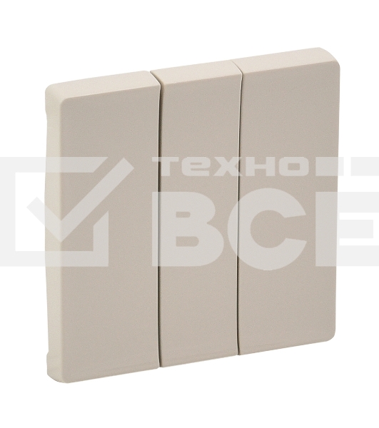 Лицевая панель для выключателя трехклавишного. Слоновая кость  Valena LIFE. 