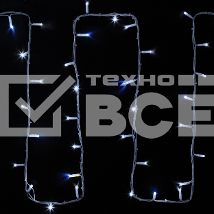 Гирлянда модульная «Дюраплей LED» 20 м, 200 LED, белый каучук, мерцающий Flashing (каждый 5-й диод) свечение белое