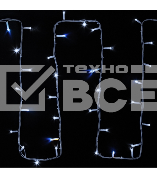 Гирлянда модульная «Дюраплей LED» 20 м, 200 LED, белый каучук, мерцающий Flashing (каждый 5-й диод) свечение белое