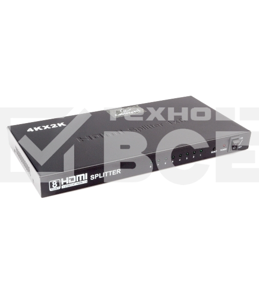 Разветвитель HDMI Cablexpert DSP-8PH4-03, HD19F/8x19F, 1 компьютер => 8 мониторов, Full-HD, 3D, 1.4v, каскадируемый