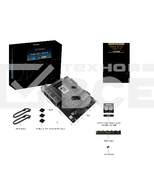 Материнская плата ASUS ProArt B760-CREATOR, LGA 1700, Intel B760, 4xDDR5, 4xSATA, 3xM.2, 1xPCIe 4.0 x4, 1xPCIe 5.0 x16, 2x 2.5Gb LAN, 1xUSB-C 3.2 Gen 2, 2xUSB-A 3.2 Gen 2, 3xUSB-A 3.2 Gen 1, 5x3.5 мм, 7.1, ATX