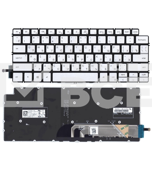 Клавиатура для ноутбука Dell 14-5390 серебристая