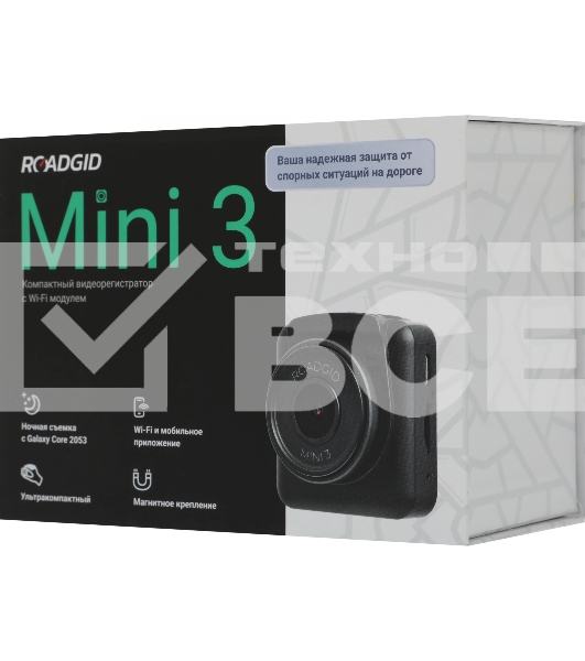 Видеорегистратор Roadgid Mini 3 GPS Wi-Fi черный 2Mpix 1080x1920 1080p 170гр. GPS JIELI5601