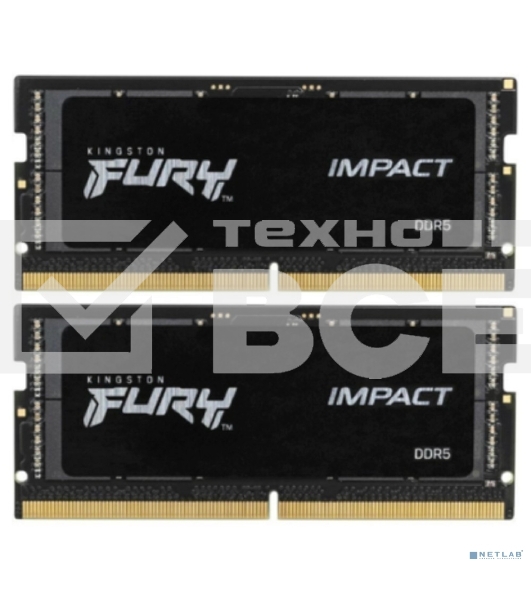 Оперативная память Kingston Fury Impact, DDR5, 32GB (2x16GB), 5600MHz, CL40, SO-DIMM