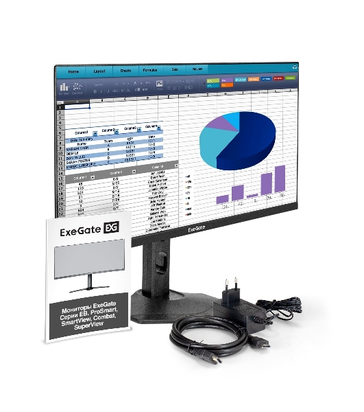 Монитор 23.8' ExeGate Combat EG2407B IPS 1920x1080, 120 Гц, 3 мс, 16:9, 300 кд/м², 1xHDMI, 1xDisplayPort, VGA, Flicker Free, Low Blue Light, с динамиками 2x3 Вт, черный