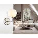 Настенный светильник Ambrella light LH53007 SN/FR сатин никель/белый матовый G9 max 40W 195*120*230, фото 1
