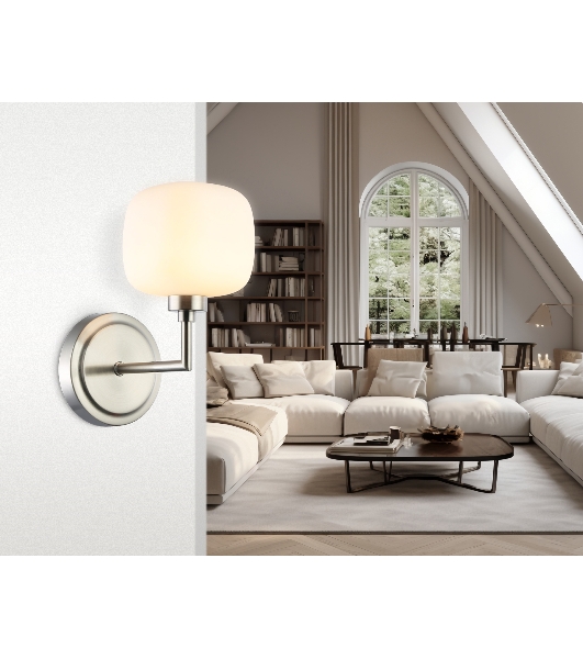 Настенный светильник Ambrella light LH53007 SN/FR сатин никель/белый матовый G9 max 40W 195*120*230