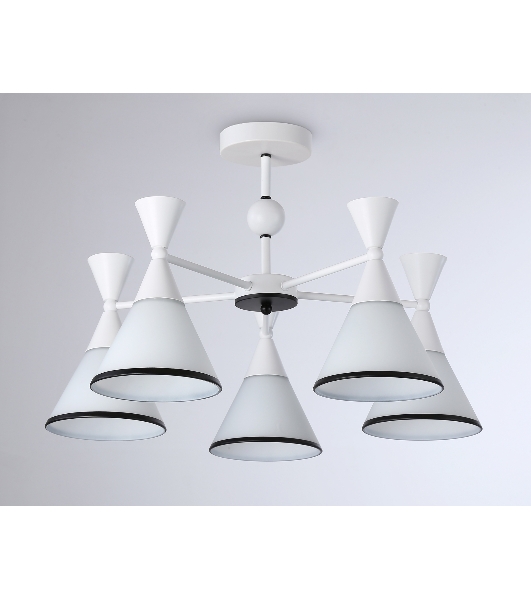 Светильник Ambrella light TR3165/5 WH/BK белый/черный E27/5 max 60W D580*380