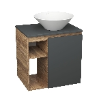 Тумба Bau Dream Blackwood 60 правая, графит, раковина BAU Dream D43, фото 1