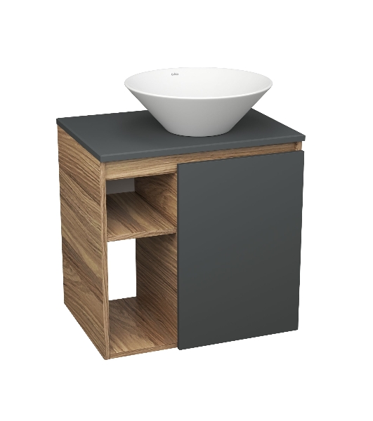 Тумба Bau Dream Blackwood 60 правая, графит, раковина BAU Dream D43