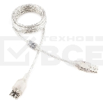 Кабель удлинитель USB2.0 Pro Cablexpert CCF-USB2-AMAF-TR-6, AM/AF, 1,8м, экран, 2феррит.кольца, прозрачный, пакет, фото4