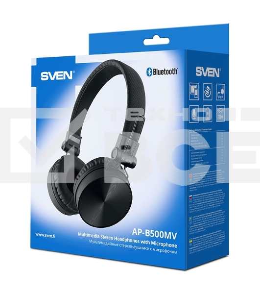 Наушники с микрофоном SVEN AP-B500MV черный Bluetooth