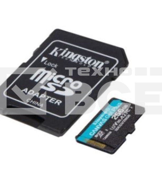 Карта памяти Kingston 256GB microSDXC Canvas Go Plus 170R A2 U3 V30 Card + ADP EAN: 740617301250