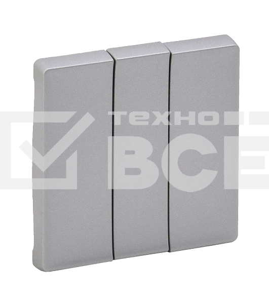 Лицевая панель для выключателя трехклавишного. Алюминий Valena LIFE. 