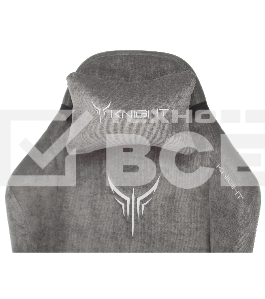 Кресло игровое Knight N1 Fabric серый Light-19 с подголов. крестовина металл