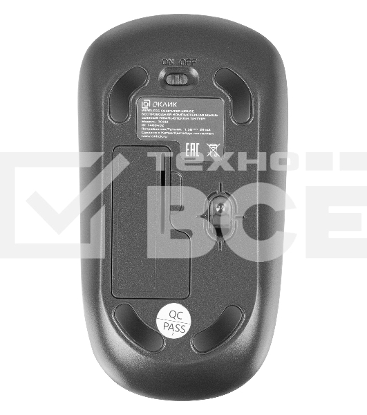 Клавиатура + мышь Оклик 300M клав:серый мышь:серый/черный USB беспроводная slim