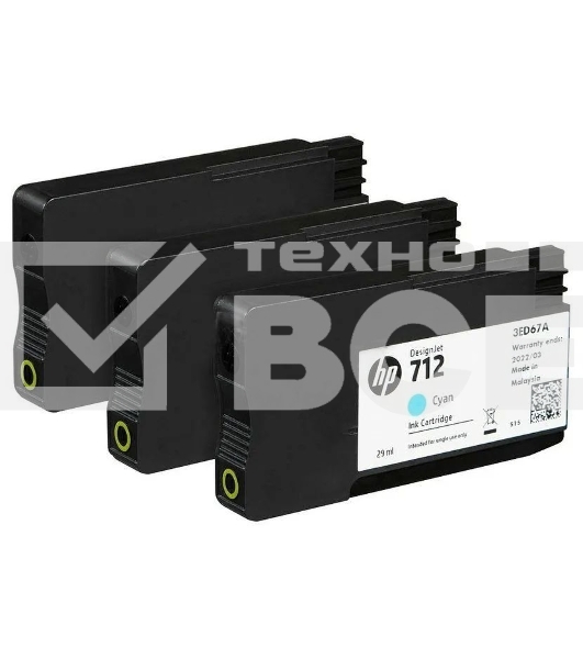 Картридж струйный HP 712 3ED77A голубой x3упак. (29мл) для HP DJ Т230/630
