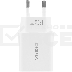 Сетевое зарядное устройство Digma DGW2D 20W 3A+1A (PD+QC) USB-C/USB-A универсальное белый, фото 1