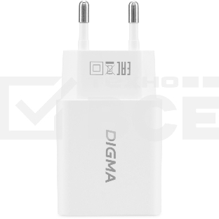 Сетевое зарядное устройство Digma DGW2D 20W 3A+1A (PD+QC) USB-C/USB-A универсальное белый