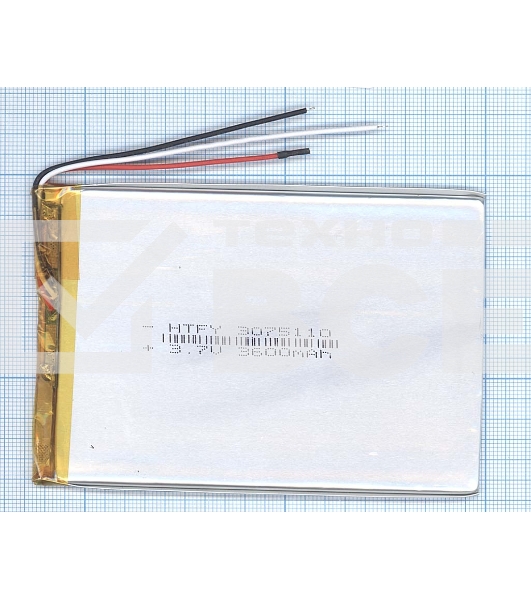 Аккумулятор Li-Pol (батарея) 3*75*110мм 3pin 3.7V/3600mAh