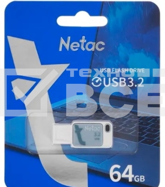 Флеш диск Netac UA31 64Gb <NT03UA31N-064G-32BL>, USB3.2