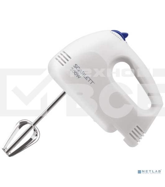 Миксер ручной Scarlett SC-HM40S03 200Вт белый/синий