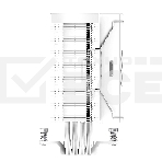 Кулер для процессора PCCooler RZ400 V2 WH (230W, 4-pin PWM, 155mm, Al/Cu, 4x6mm, 1x120mm, 86.73CFM, 32dBA, 2200RPM, S: 1851/1700/1200/115X, AM5/AM4, black), фото 1