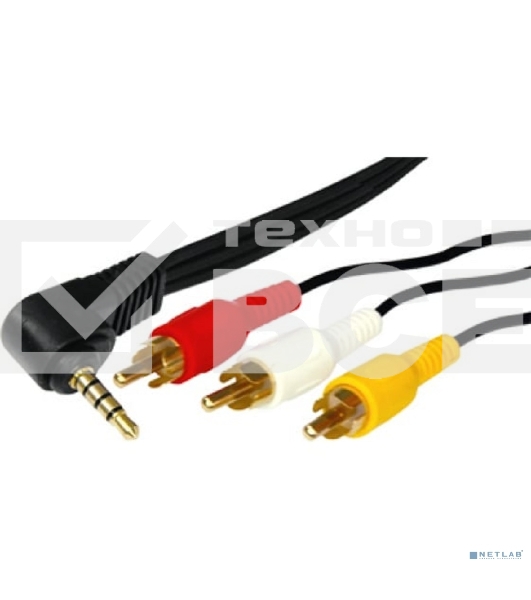 Шнур Стерео 3,5 мм 4C - 3 RCA, длина 1,5 мeтра (GOLD) Rexant