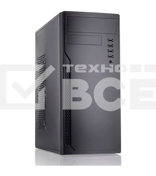 Компьютерный корпус c блоком питания Foxline FL-301-FZ450-RW ATX case, черный, 450 Ватт w/PSU 450W 8cm, w/4xUSB2.0, w/o FAN, w/DVD-RW, w/C13-C14 cable 1.5m