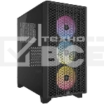 Корпус без блока питания Corsair 3000D RGB Airflow, Midi-Tower, TG, 3x120mm RGB, 2xUSB-A 3.2, E-ATX, ATX, mATX, mITX Black, фото8
