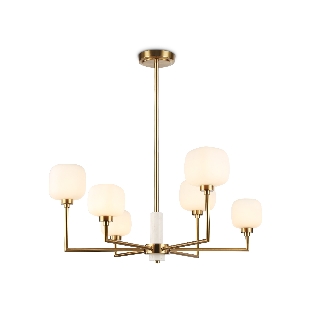 Люстра Ambrella light LH53015/6 BS/FR латунь/белый матовый G9*6 max 40W D690*680