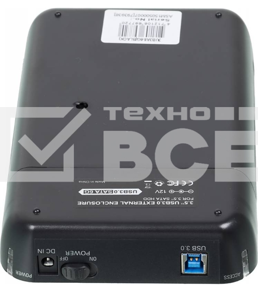 Внешний корпус для HDD AgeStar 3UB3A8-6G SATA II пластик/алюминий черный 3.5