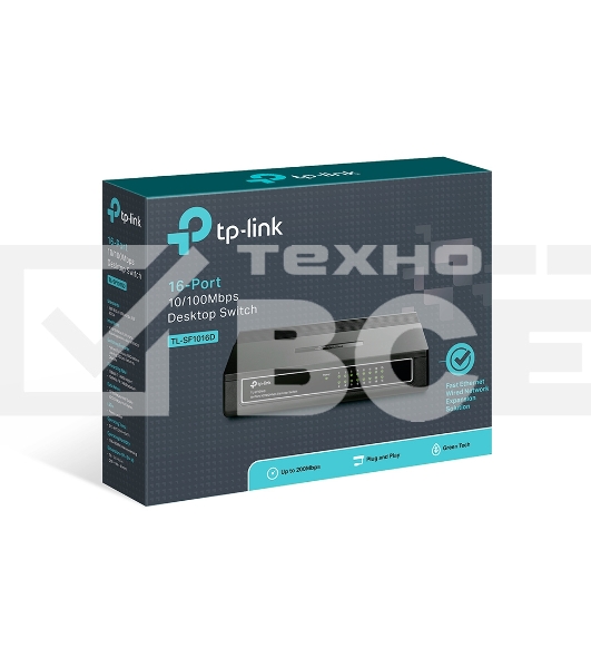 Коммутатор TP-Link SMB TL-SF1016D Коммутатор 16-port 10/100M Desktop Switch, 16 10/100M RJ45 ports, Plastic case