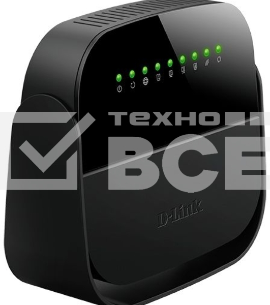 Роутер беспроводной D-Link DSL-2640U/R1A ADSL2+ черный ANNEX B