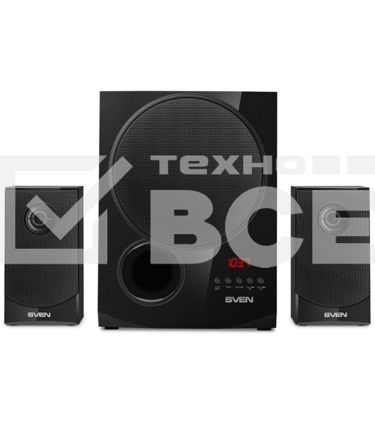 Акустическая система 2.1 SVEN MS-2080 / 70 Watt / ~220V 50Hz / FM-тюнер, USB/ SD, дисплей / BLUETOOTH / ПДУ / Black
