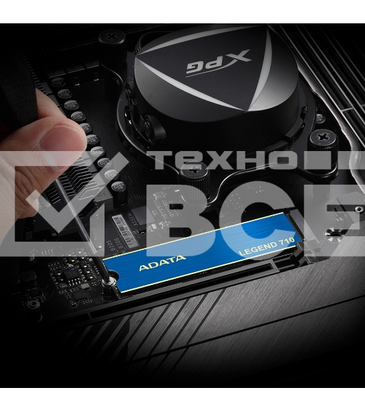 Накопитель SSD ADATA LEGEND 710, 256Gb, PCIe 3.0 x4, M.2 2280, NVMe, R/W 2100/1000, с радиатором