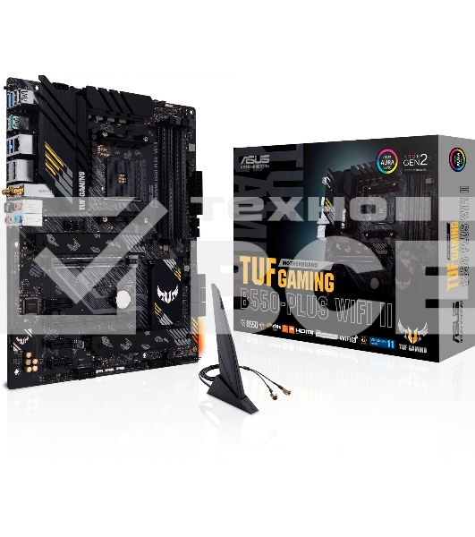 Материнская плата ASUS TUF GAMING B550M-PLUS WI-FI II, AM4, AMD B550, 4xDDR4, 4xSATA, 2xM.2, 1xPCIe 4.0 x16, 1xPCIe 3.0 x4, 1xPCIe x1, 1xDP, 1xHDMI, 1x 2.5Gb LAN, 1xUSB-C 3.2 Gen 2, 4xUSB-A 3.2 Gen 1, 2xUSB-A 2.0, 5x3.5 мм, TOSLINK, 7.1, mATX