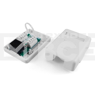 Розетка компьютерная Hyperline SB1-1-8P8C-C6-WH RJ-45(8P8C), категория 6, одинарная, внешняя, Dual IDC