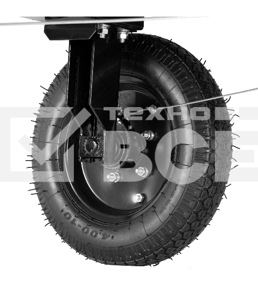Прицеп для мотоблока TT-500, оцинк., груз. 500 кг, рег. сцепка, колеса 4.00-10, в упаковке Denzel
