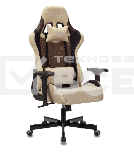 Кресло игровое Бюрократ VIKING 7 KNIGHT BR FABRIC коричневый текстиль/эко.кожа крестовина металл/пластик