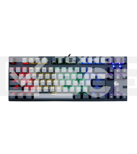 Проводная механическая клавиатура Gembird KB-G600, 87кл, Rainbow, красн.свитчи, 1.8м, черная