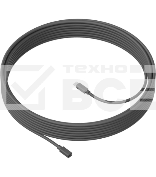 Кабель LOGITECH MeetUp 10m Mic Cable - GRAPHITE - WW - MEETUP 10M MIC CABLE