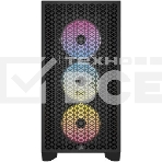 Корпус без блока питания Corsair 3000D RGB Airflow, Midi-Tower, TG, 3x120mm RGB, 2xUSB-A 3.2, E-ATX, ATX, mATX, mITX Black, фото3