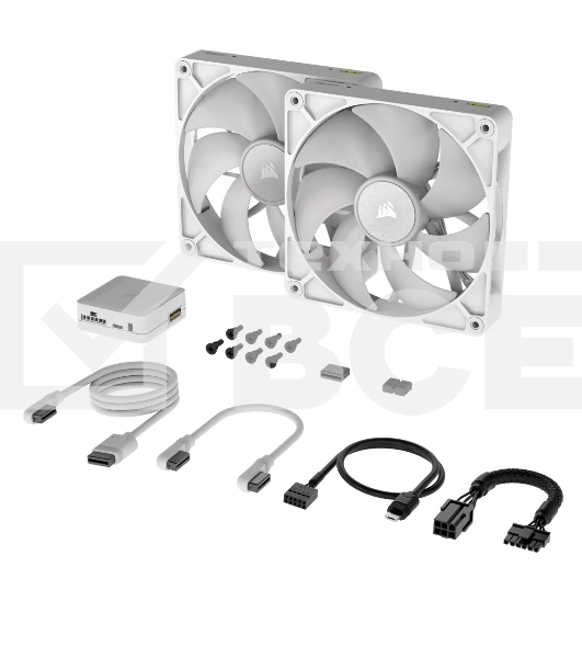 Вентилятор для корпуса Corsair iCUE LINK RX140 RGb (140x140x25мм, 4-pin PWM, RGb, 94.7CFM, 36dBA, 1700RPM, белый, 2pcs)