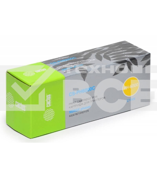 Картридж лазерный Cactus CS-PH6000C (106R01631) голубой (1000 стр.) для Xerox 6000/6010