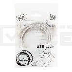 Кабель удлинитель USB2.0 Pro Cablexpert CCF-USB2-AMAF-TR-6, AM/AF, 1,8м, экран, 2феррит.кольца, прозрачный, пакет, фото3