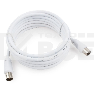 Кабель телевизионный Cablexpert CCV-515-W-3M, Coaxial M/F, белый, 3м