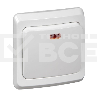 Выключатель 1-кл. СП Этюд 10А IP20 с индик. бел. SchE BC10-005B