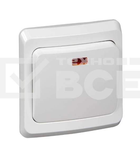 Выключатель 1-кл. СП Этюд 10А IP20 с индик. бел. SchE BC10-005B
