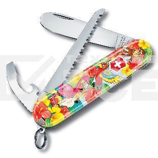 Нож перочинный Victorinox My First Victorinox Parrot Edition (0.2373.E3) 84мм 9функций красный/рисунок карт.коробка